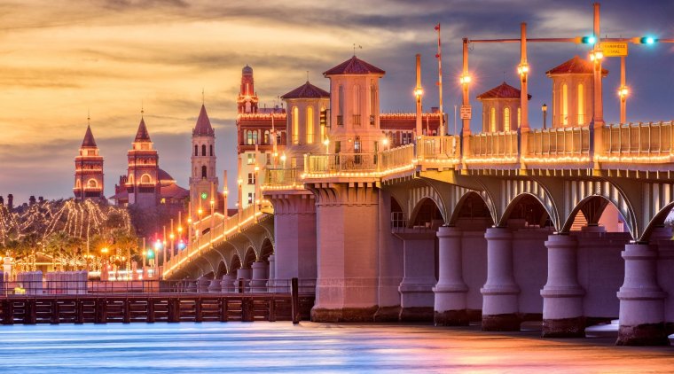 St. Augustine, Florida, USA Skyline at Bridge of Lions.